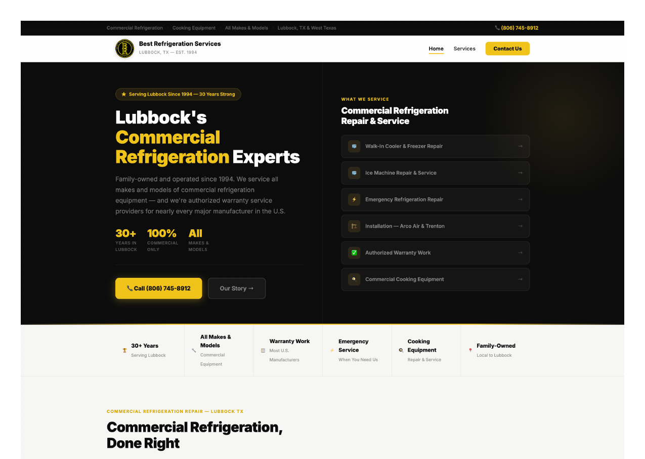 Best Refrigeration Services website built by Get Found Guy